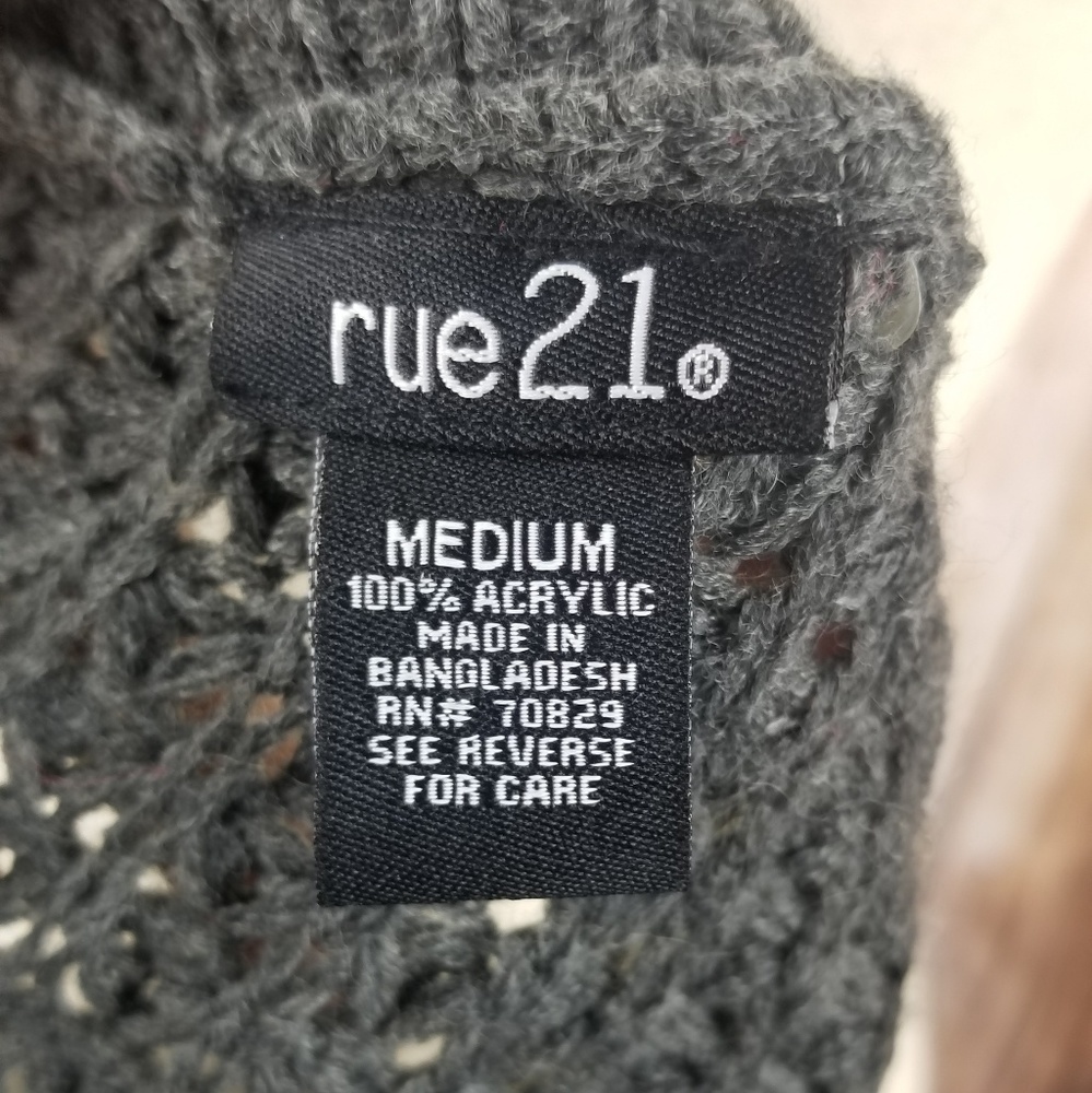 Rue21 | Gray & Hotpink LS Tunic Striped Sweater - Picture 6 of 7